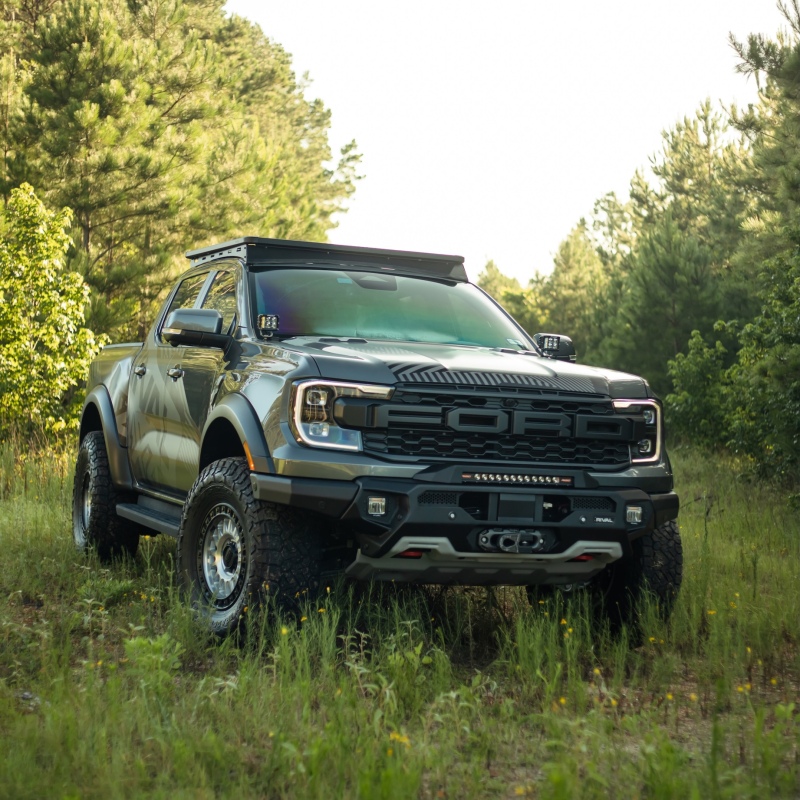 Ford Ranger Raptor Front Bumper - Rival 4x4 - Aluminum w/Winch Mount and Recovery Points - `24-`26